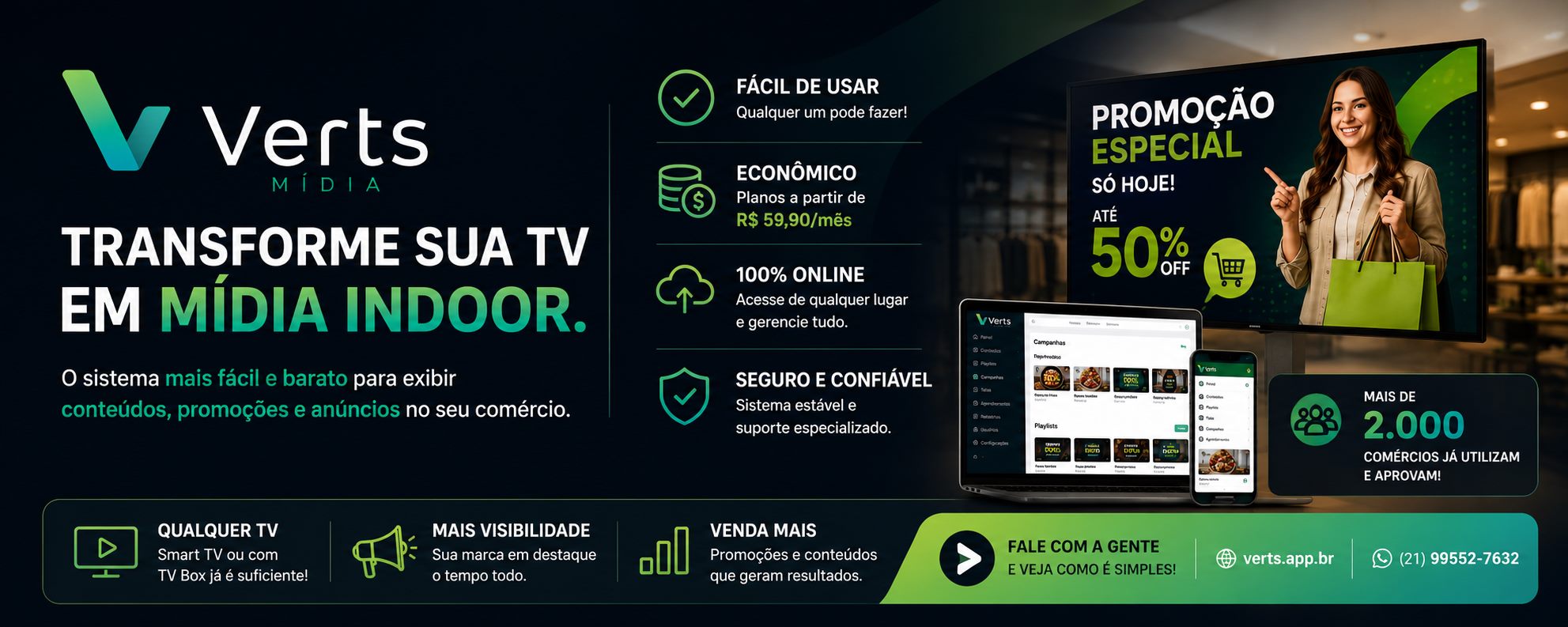 Exemplo de mídia indoor exibida em TV comercial
