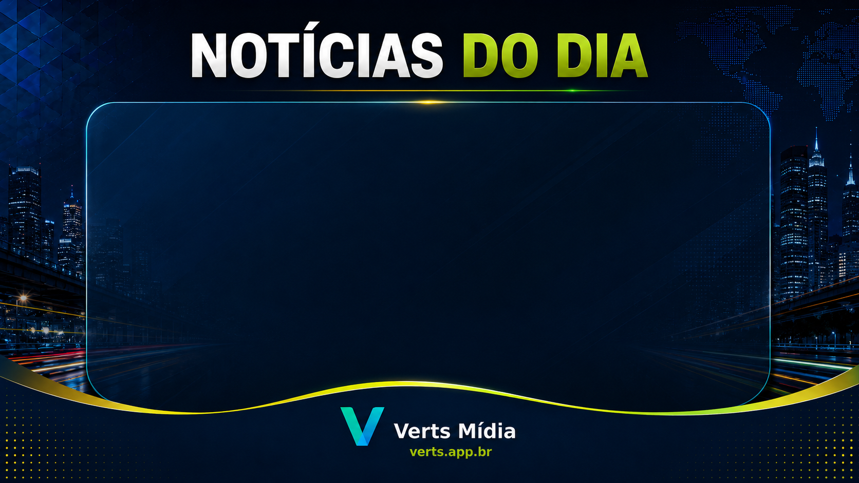 Exemplo de notícias para exibição em TV