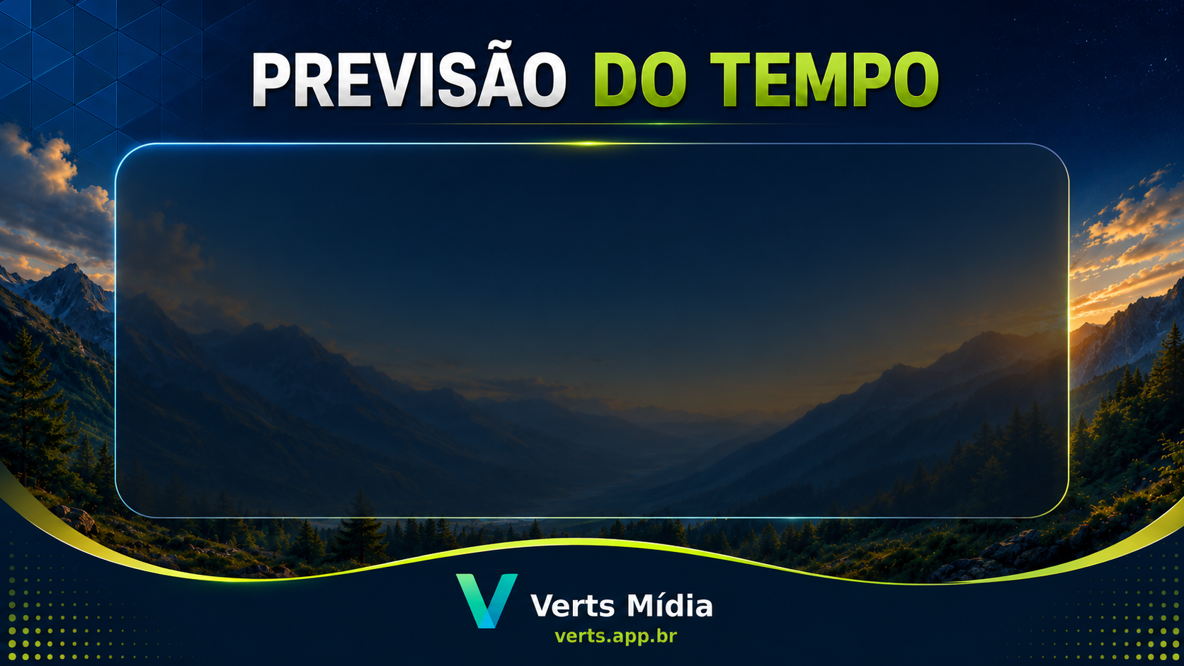 Exemplo de previsão do tempo para exibição em TV